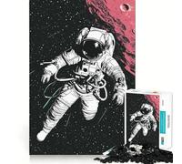Affiche rétro Astronaute, Puzzle de 1000 pièces pour Adolescents, Jeu de réflexion et de création Collective, Objet de Collection aux découpes nettes (38x52cm)