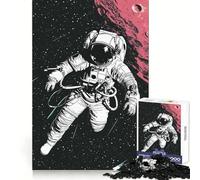 Affiche rétro Astronaute, Puzzle de 1000 pièces pour Adolescents, Jeu de réflexion et de création Collective, Objet de Collection aux découpes nettes (38x52cm)