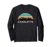Affiche rétro Charlotte North Carolina Manche Longue