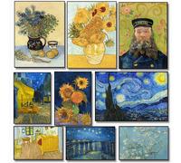 Affiche rétro d'artiste célèbre Vincent Van Gogh, tournesols, nuit étoilée, impressionniste, peintures sur toile, images d'art murales, décoration de maison 3