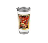Affiche rétro de propagande russe CCCP Gobelet isotherme en acier inoxydable double paroi