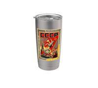 Affiche rétro de propagande russe CCCP Gobelet isotherme en acier inoxydable double paroi