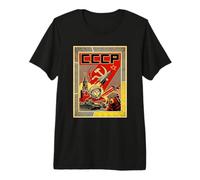 Affiche rétro de Propagande Russe CCCP T-Shirt Haut de Gamme