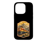 Affiche rétro de Voyage en Train de Montagnes Coque pour iPhone 14 Pro