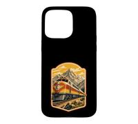Affiche rétro de Voyage en Train de Montagnes Coque pour iPhone 15 Pro Max