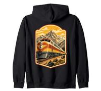 Affiche rétro de Voyage en Train de Montagnes Sweat à Capuche