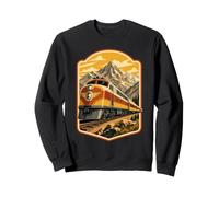 Affiche rétro de Voyage en Train de Montagnes Sweatshirt