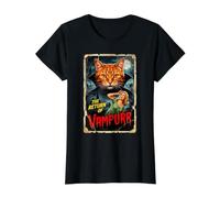 Affiche rétro du Film d'horreur Vampurr Feline Halloween T-Shirt Graphique avec Valeur