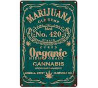 Affiche rétro en métal avec citation « Weed For Office » - 20,3 x 30,5 cm