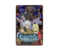 Affiche rétro en métal avec dessin animé japonais DanMachi Is It Wrong to Try to Pick Up Girls in A Dungeon - Décoration murale - 20,3 x 30,5 cm