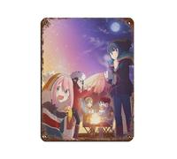 Affiche rétro en métal avec dessin animé japonais Laid-Back Camp 3 - Décoration murale - 30 x 40 cm