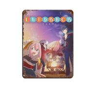 Affiche rétro en métal avec dessin animé japonais Laid-Back Camp 4 - Décoration murale - 30 x 40 cm