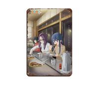 Affiche rétro en métal avec dessin animé japonais Laid-Back Camp 5 - Décoration murale - 20 x 30 cm