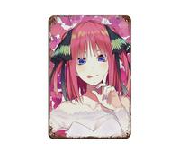 Affiche rétro en métal avec dessin animé japonais The Quintessential Quintuplets Nakano Nino 2 - Décoration murale - 20 x 30 cm