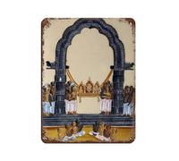 Affiche rétro en métal avec inscription « South Indian Temple Procession » - Décoration murale - 30 x 40 cm