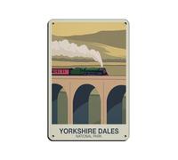 Affiche rétro en métal Yorkshire Dales National Park - Décoration murale - 20 x 30 cm