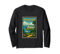 Affiche rétro vintage de l'île de Mackinac Michigan Mi Art Graphic Manche Longue