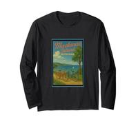 Affiche rétro vintage de l'île de Mackinac Michigan Mi Art Graphic Manche Longue