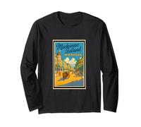 Affiche rétro vintage de l'île de Mackinac Michigan Mi Art Graphic Manche Longue