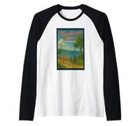 Affiche rétro vintage de l'île de Mackinac Michigan Mi Art Graphic Manche Raglan