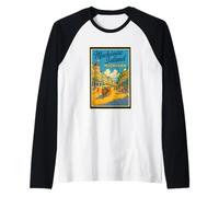 Affiche rétro vintage de l'île de Mackinac Michigan Mi Art Graphic Manche Raglan