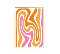 Affiche Spirale Abstraite 30x40 cm - Poster Dopamine Décor Rose Orange - Décoration Murale Rétro 70s Moderne - Impression Canvas - Art Graphique Ondulé Chambre Salon Bureau