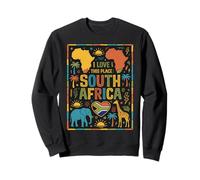 Affiche sur Fond Noir Safari Doodles en Afrique du Sud Sweatshirt