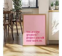 Affiche sur toile avec devise inspirante, décoration murale moderne, lettrage à l'encre, affiche d'affirmation pour décoration de salon, 50 x 70 cm, sans cadre