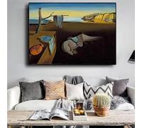 Affiche sur toile imprimée, art mural, Salvador Dali, La Persistance de la mémoire, horloges, peinture surréaliste, image pour salon, 40 x 60 cm (16 x 24 pouces), sans cadre