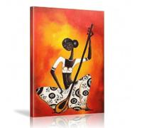 Affiche sur toile représentant des femmes africaines et de la musique traditionnelle, décoration murale pour salon, salle de bain, chambre à coucher, 60 x 90 cm, avec cadre