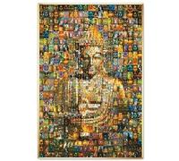 Affiche sur toile représentant un Bouddha doré éclatant, grand format, art bouddhique, décoration murale pour la maison (40 x 60 cm/sans cadre)