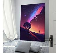 Affiche sur toile représentant un coucher de soleil sur la piste des comètes, art mural, impressions nordiques, décoration d'intérieur, cadeaux pour femmes et hommes, 40 x 60 cm