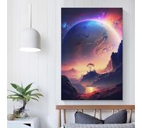 Affiche sur toile représentant un enchantement céleste, art mural, impressions nordiques, décoration d'intérieur, cadeaux pour femmes et hommes, 30 x 45 cm