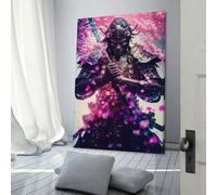 Affiche sur toile représentant un samouraï, décoration murale, pour mari, petit ami, petite amie, 20 x 30 cm