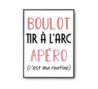 Affiche Tir À L'arc C'est ma Routine | Poster Décoration Murale Papier qualité premium A4