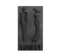 Affiche Toilette Plaque De Signalisation Toilette En Forme Flèche 3D, Style Élégant(Color-2)