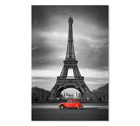 Affiche Tour Eiffel et 2cv Rouge- 40x60cm - Made in France - Made in France - 40x60