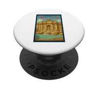 Affiche touristique vintage des années 50 de Rome Italie Trevi PopSockets PopGrip Adhésif