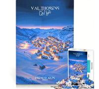 Affiche Val Thorens Puzzle 1000 pièces | 50x75cm Jeux pratiques et amusants à faire à la maison cadeaux anti-stress