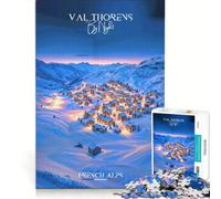 Affiche Val Thorens Puzzles 1000 pièces | 38x26cm Pour s'amuser en famille entraînez votre cerveau et vos mains Cadeau d'anniversaire cadeaux.
