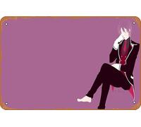 Affiche vectorielle minimaliste Diabolik Lovers Reiji Sakamaki Anime Décoration murale rétro Plaque métallique 20,3 x 30,5 cm
