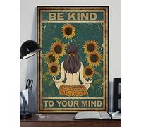 Affiche vintage « Be Kind To Your Mind » en métal - Affiche « The Mental Health » - 30,5 x 40,6 cm
