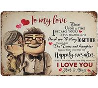 Affiche vintage Carl et Ellie to My Love Once Upon A Time I Became Yours I Love You en métal aluminium 20,3 x 15,2 cm Décoration murale