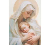 Affiche Vintage Chrétienne Jésus Mouton Vierge Marie, Peinture Sur Toile, Verset De La Bible Catholique, Art Mural Pour Décoration Intérieure, Format A2 40X50Cm Sans Cadre