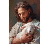 Affiche Vintage Chrétienne Jésus Mouton Vierge Marie, Peinture Sur Toile, Verset De La Bible Catholique, Art Mural Pour Décoration Intérieure, Format A1 50X70Cm Sans Cadre