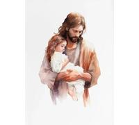 Affiche Vintage Chrétienne Jésus Mouton Vierge Marie, Peinture Sur Toile, Verset De La Bible Catholique, Art Mural Pour Décoration Intérieure, Format A9 60X80Cm Sans Cadre