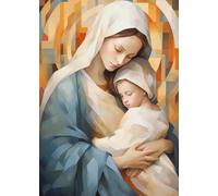 Affiche Vintage Chrétienne Jésus Mouton Vierge Marie, Peinture Sur Toile, Verset De La Bible Catholique, Art Mural Pour Décoration Intérieure, Format A5 30X40Cm Sans Cadre