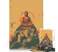 Affiche Vintage de Bouddha Puzzle de 1000 pièces Défi intellectuel Détente et Confort Découpe précise Cadeau Parfait (38x26cm)