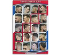 Affiche vintage de salon de coiffure Coupe de cheveux masculine stylée Peinture murale et peinture sur toile Empreintes capillaires pour hommes Décoration de salon de coiffure 40x60cm Sans cadre