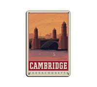 Affiche vintage de voyage Cambridge MA, plaque en métal, décoration murale rétro pour pub, club, café, bar ou maison, 30 x 40 cm